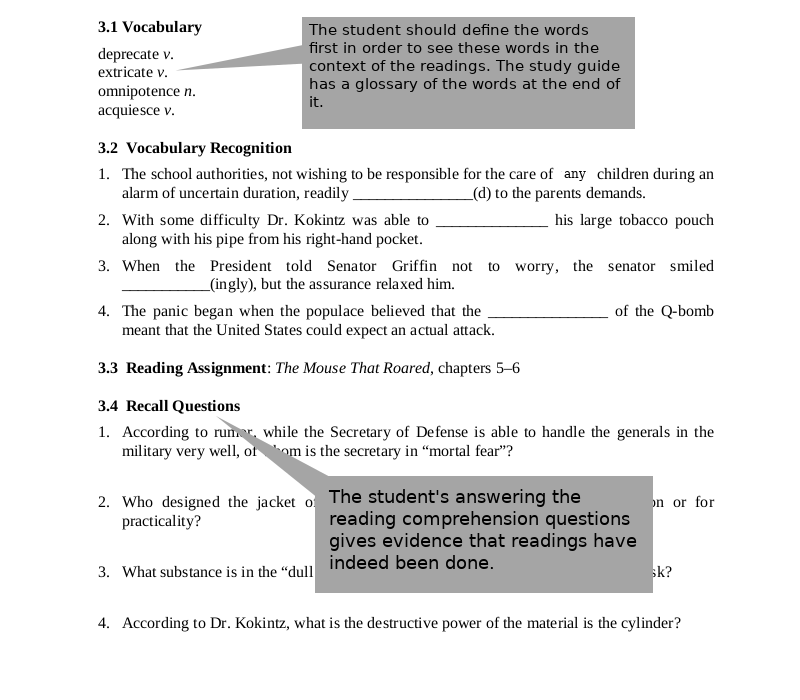 Sample of study guide